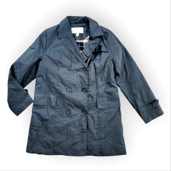 Cortefiel Waxed Double Breasted Rain Coat Size 8 - Picture 1 of 8